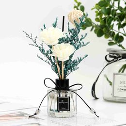 Incense Fireless Aroma Set Reed Diffuser Dried Flowers Essential Oil Fragrance Diffuser Bottle Home Indoor Deodorant Scent Bottle x0711
