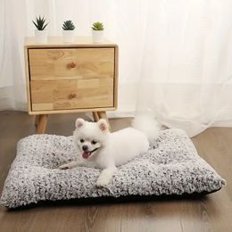 Pet Bed Velvet Soft Dog Sleeping Cushion Dog Nest Cat Nest Pet Mat Non-slip Winter Warm Pet Supplies
