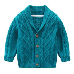 Family Matching Outfits Children s Winter Sweater Cardigan Boys Long Sleeve V neck Solid Colour Casual Fashion Sweaters For 1 10 Year Old Kids 230711
