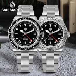 Wristwatches San Martin SN0112-G Men Watches Luxury Sports Diving Watch Japan NH34 GMT Business Automatic Mechanical Sapphire Waterproof