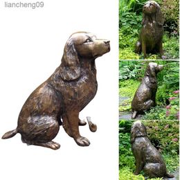 Springer Spaniel Statue Garden Decor Resin Animal Dog Sculpture Yard Lawn Outdoor Decorative Ornament HANW88 L230620