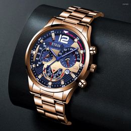 Armbanduhren Top Marke Designer Herren Sportuhren Luxus Edelstahl Quarz Armbanduhr Kalender Leuchtende Uhr Männer Business Casual