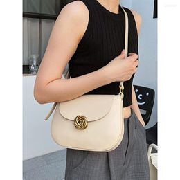 Evening Bags Textured Pu Saddle Handbag Women Casual Solid Flap Composite Large Capacity Female Versatile Commuter Messenger Packs