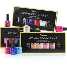 Nail Polish Set of 6Pcs VENALISA Nail Varnish 7.5ml Soak Off Gel Lacquer LED UV Gel Polish Colourful Manicure Nail Gel Polish 230711