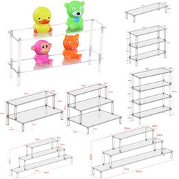 Storage Holders Racks Clear Acrylic Display Riser Stand for Funko POP Figures Cupcake Cosmetic Perfume Clay Doll Jewelry for Display Stand Organizer 230710