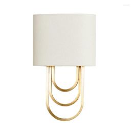 Wall Lamps American Country White Shade Vintage Living Room Bedroom Bedside Hall Balcony Study Sconces Lights Fixtures