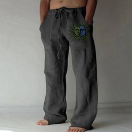 Men s Pants Stand Pocket Casual Linen Drawstring Loose Trouser Plus Size 3xl Mens Fashion Hip Hop Sweatpants Men Streetwear 230711