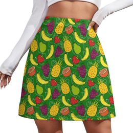 Skirts Cartoon Fruit Skirt Banana And Lemon Harajuku Casual Female Vintage Mini Graphic Clothes Gift Idea