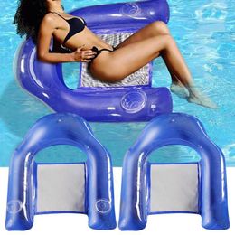 Sand Play Water Fun Floating Chair Foldable Pool Seat Floats For Adults Beach Inflatable Lounge With Cup Holder 230711
