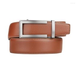 Belts Arrivals Men Genuine Leather Belt Cowhide Cowboy Straps With Alloy Automatic Buckle For Man