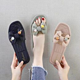 Slippers Celebrity Novelty Candy Bow-knot Clear Women Sandalias Flip Flops Flat Summer Beach Shoes Woman Transparent Slides 2023