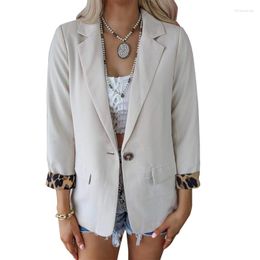 Women's Suits Fashion Leopard Print Long Sleeved Cardigan Casual Suit Jacket Blazer For Women