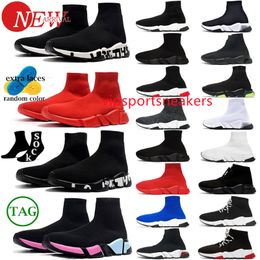 Speeds 2.0 1.0 Sports Shoes Platform Men Designer Women nciagas Tripler Paris Socks Boots Runners Black White Light Graffiti Vintage Beige Pink Sneakers Size 11 CEBP