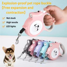 Dog Collars Long And Strong Pet Leash Durable Nylon Retractable Led Lighting Light Walking Cat Automatic Extending
