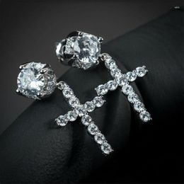 Dangle Earrings Men Women Unisex Dainty Zircon Crystal Cross Femme Drop For Gothic Punk Hip Hop Female Party Jewellery