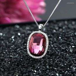 Pendant Necklaces NL-00003 Austrian Big Crystal Necklace For Women Silver Plated Jewellery Accessories Birthday Gift Girlfriend