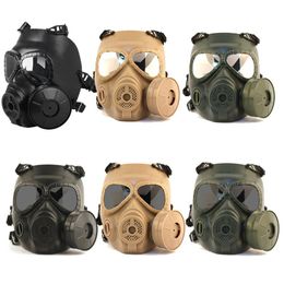 Tactical PC Lens Mask Airsoft Paintball Shooting Face Protection Gear Full Face with Air Filtration Fan281w