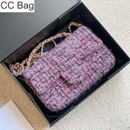 10A CC Bag Purple Quilted Flap Bags Wool Woven Classic Gold Metal Diamond Chain Crossbody Shoulder Totes Bags Luxury Designer Outdoor Ladies Handbags 20x14cm