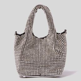 Evening Bags 2023 One Shoulder Diagonal Cross Bag Fashion Trend Pillow Full Diamond Small Armpit Women Purse And Handbags