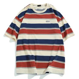 Men's T-Shirts LAPPSTER Youth Striped T-shirt Cotton Summer Y2K Large Harajuku Japanese Style Graphic T-shirt Korean Fashion T-shirt 230710