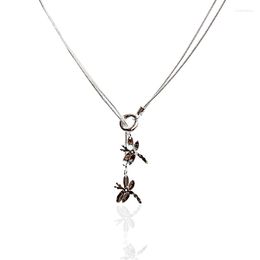 Jewellery Pouches 925 Sterling Silver Two Dragonfly Pendant Necklace For Women Snake Chain Wedding Engagement