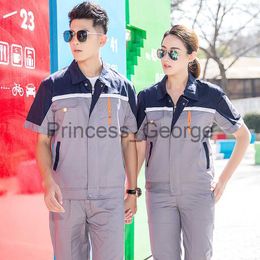 Others Apparel Summer Work Clothes Men Women Working Coveralls Reflective Thin Section Breathable Uniforms Factory Workshop Service Car Repair x0711