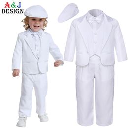 Suits Baby Boys Baptism Christening Suit Infant Wedding Birthday Outfit Toddler Party Ceremony Blessing P ography Tuxedo 4 pcs 230711