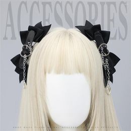 Party Supplies Kawaii Ribbon Black Bowknot Hair Clip Lolita Metal Punk Love Handmade Bow Slip Women Children Halloween Headwear