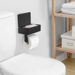 Toilet Paper Holders Wall Mount Toilet Paper Holder Bathroom Tissue Accessories Rack Holders Self Adhesive Punch Free Kitchen Roll Paper Accessory 230710