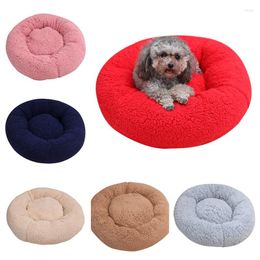 Kennels Comfortable Round Cashmere Bed And Can Be Used As Pet Nest In All Seasons Cat Beds House Soft Dog For Dogs Basket