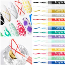 Nail Gel 1Set Nail Art Drawing Pen Graffiti Nail Acrylic Pen Waterproof Painting Liner DIY 3D Abstract Line Nail Art Beauty Tool Manicure 230711