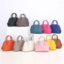 Evening Bags Shell Bag Women's Messenger Cow Leather Simple Shoulder Fashionable Foreign Style Handbag Small Mobile Phone