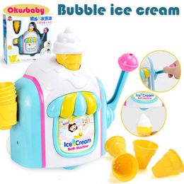 Sand Play Water Fun Children's Bathroom Toy Ice cream Handmade Foam Cone Shop Maker Bubble Machine baby Summer Shower DIY 230711