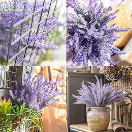 Decorative Flowers Wedding Purple Lavender High-end Simulation Of Planting Hair Pastoral Style Decoration Bunch Bridal Shower Immortal