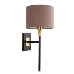 Wall Lamps Modern Coffee Color Fabric Design El Bedroom Living Room Hallway Study Chinese Metal Sconces Lights Fixtures