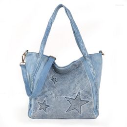 Evening Bags Fashion Diamond Denim Handbag Women Shoulder Bag Jeans Casual Tote