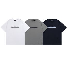 BLCG LENCIA 2023 Summer New 250g 100% Cotton Fabric T-shirt Men High Quality Print Colour Drop Sleeve Loose Tshirts Oversize Tops 2023222