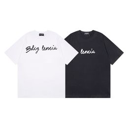 BLCG LENCIA 2023 Summer New 250g 100% Cotton Fabric T-shirt Men High Quality Print Colour Drop Sleeve Loose Tshirts Oversize Tops 2023234