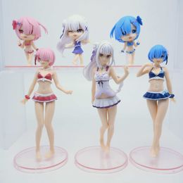 Action Toy Figures Anime Figure Re Life In Different World From Zero Sexy Swimsuit Standing Model Dolls Toy Gift Collect