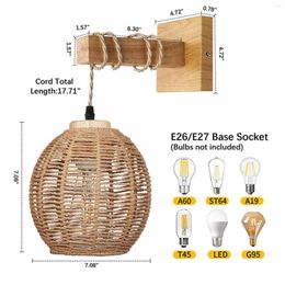 Wall Lamp Lights Fixtures Modern Decor Rattan Sconces Lighting For Living Room Bathroom Office Kitchen Loft