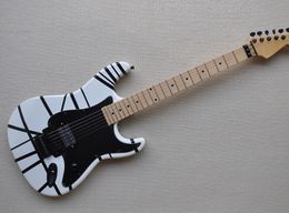 Factory Black Stripes Body Electric Guitar with Black Hardware,Maple Neck,Offer Logo/Color Customise