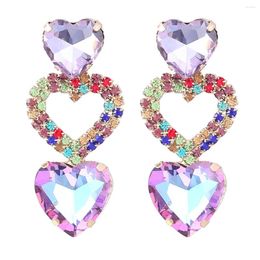 Dangle Earrings Perfect Quality Rhinestone Heart For Women Fashion Jewellery Party Show Ladys' Statement Accessories