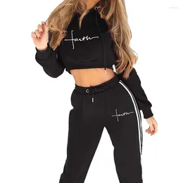 Women's Two Piece Pants Bikinis Secret Women Fashion Printed Sport Suit Spring Autumn Cropped Hoodie Set Casual Jogging Short Tops Long