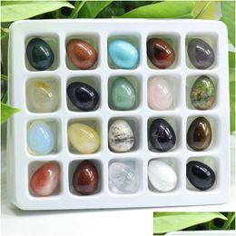 Stone Natural Egg Shaped 16X22Mm Crystal Jade Tiger Eye Small Rose Quartz Amethyst Tigers Opal Ornaments Jewelry Accessory Drop Deliv Dhu0H