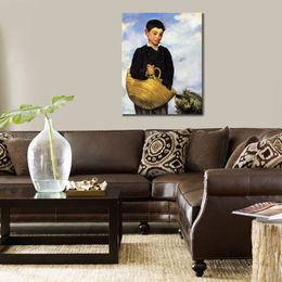 High Quality Reproductions of Edouard Manet Paintings A Boy with A Dog 1861 Handmade Canvas Art Contemporary Living Room Decor