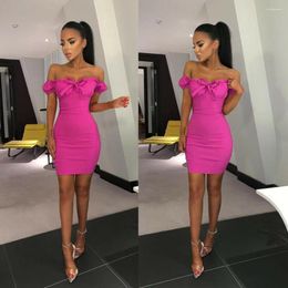 Casual Dresses Women's Summer Off Shoulder Bandage Bodycon Sheath Evening Party Club Mini Dress Red