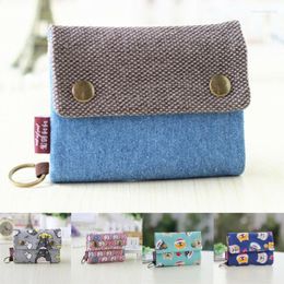 Wallets Women Short Small Money Purse Wallet Ladies Canvas Folding Coin Card Holder Female Multi-functional