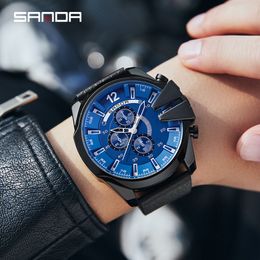 SANDA Sports Men Watch 2023 Fashion Quartz Waterproof 5TM Military Digital Wrist Timepiece Wristwatch Calendar Boy Gift Clock