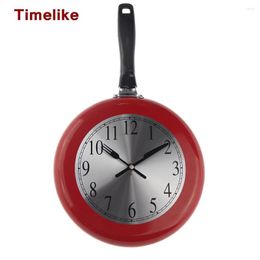 Wall Clocks 2023 Frying Pan Clock Citchen 10 Inch Creative Metal Watch Saat Home Decor Pistola De For Decoration