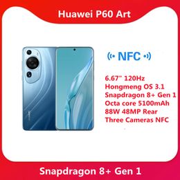 new huawei p60 art cell phone 6.67" 120hz hongmeng os 3.1 snapdragon 8+ gen 1 octa core 5100mah 88w 48mp rear three cameras nfc